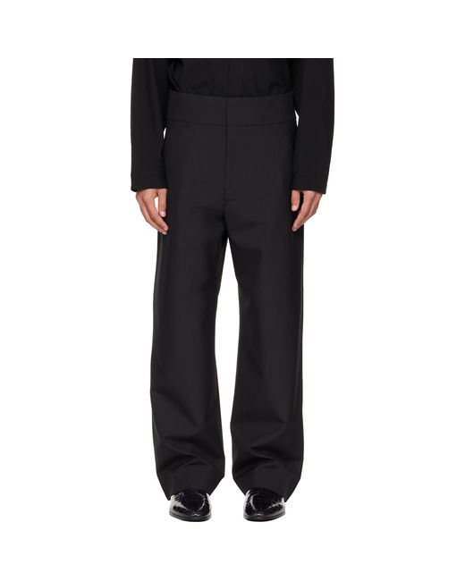 Fear Of God Black Wool Poplin Casual Flat Front Trousers for men
