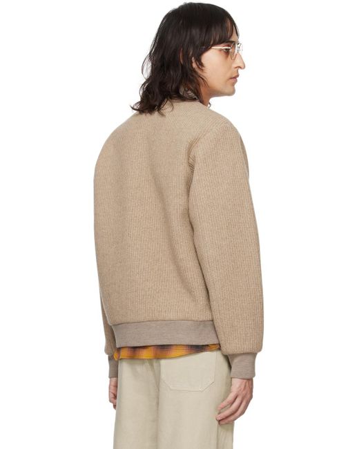 A.P.C. . Beige Mick Bomber Jacket in Natural for Men | Lyst