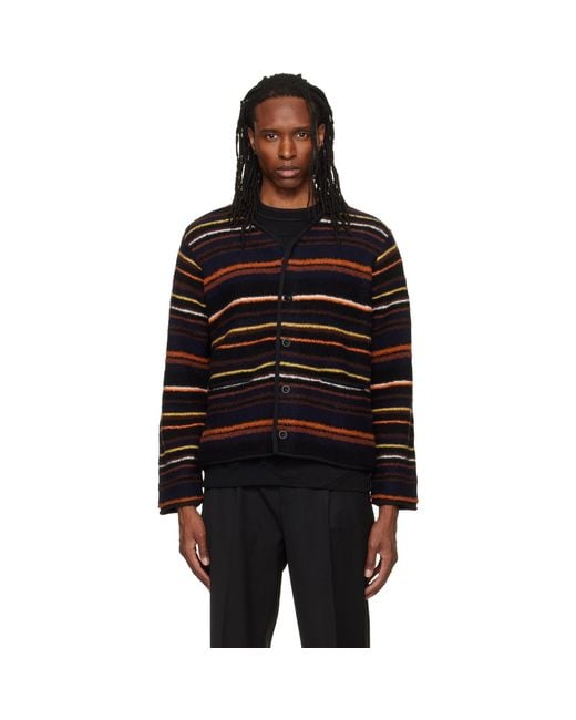 Sacai Black Mix Knit Cardigan for men