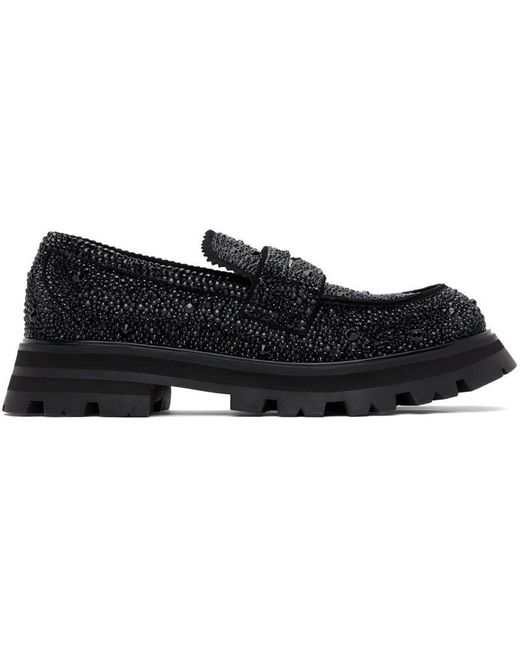 Alexander McQueen Rhinestone Loafers in Black for Men Lyst