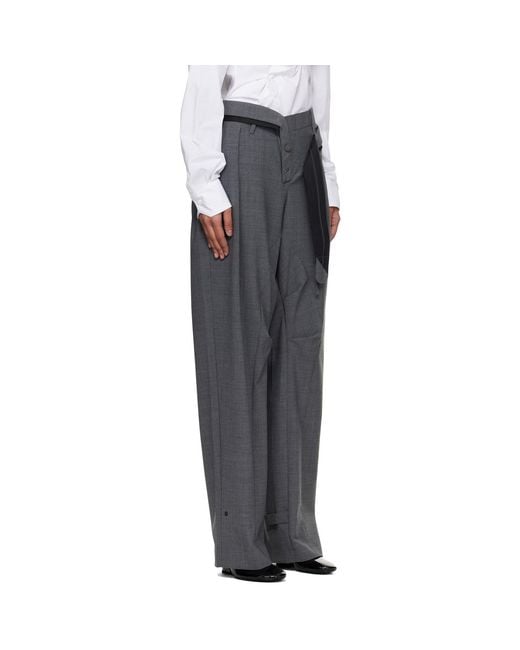 OTTOLINGER Black Strapped Baggy Suit Trousers