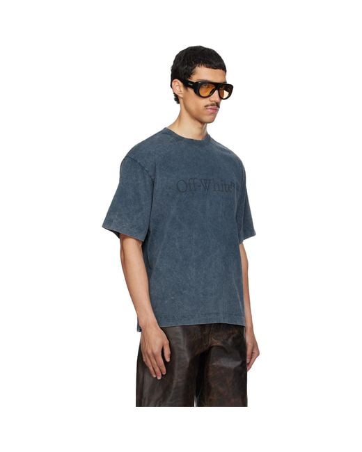 Off-White c/o Virgil Abloh Blue Bookish Mar Skate T-Shirt for men