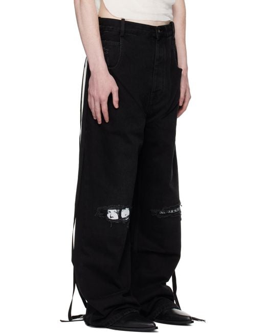 メンズ Ann Demeulemeester ブラック Olan High-Comfort ファイブポケット ジーンズ Black