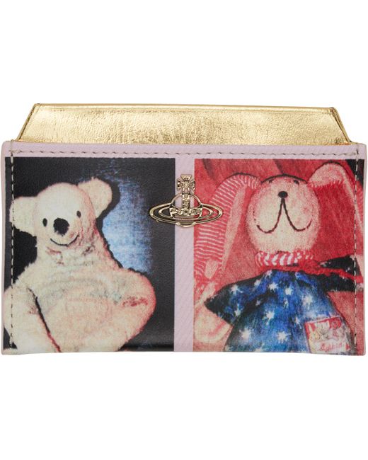 Vivienne Westwood Black Leather Teddies Flat Card Holder for men