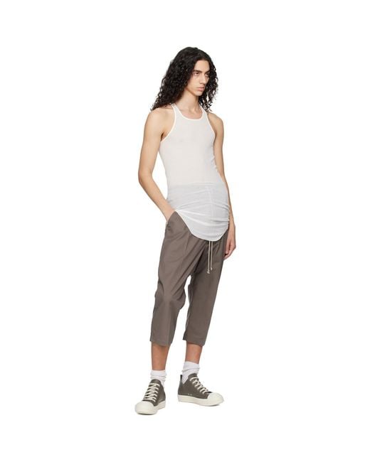 Rick Owens White Temple Basic Rib Tank Top for men