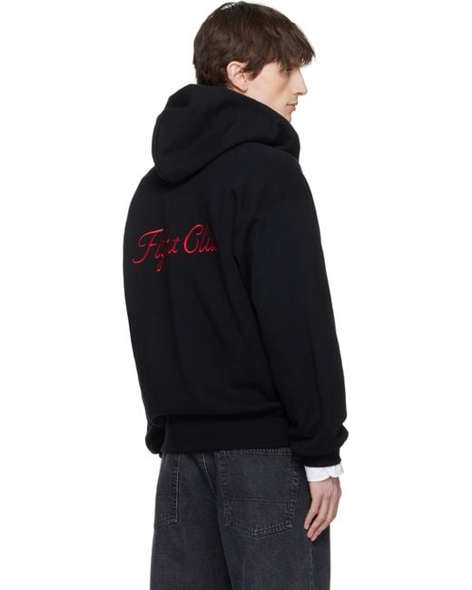 Wacko Maria Black 'Fight Club' Middle Weight Full Zip Hoodie for men
