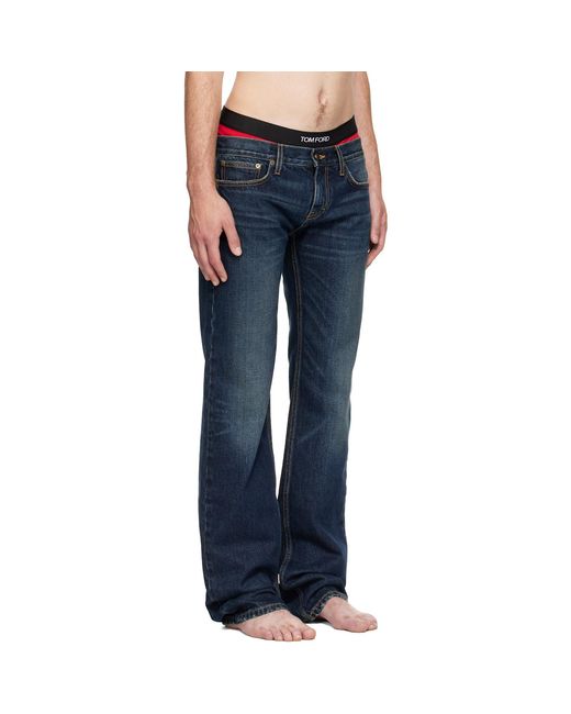 Raimundo Langlois Blue Slim Straight Jeans for men