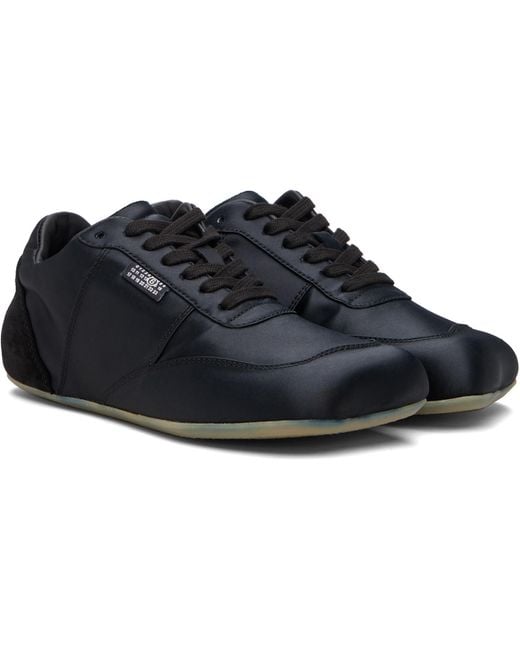 MM6 by Maison Margiela Black Satin Factory Sneakers