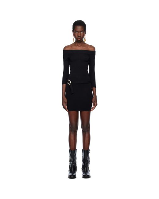 Frankie's Bikinis Black Bella Hadid Edition Saloon Knit Minidress