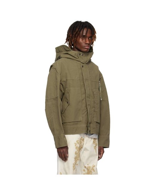 Dries Van Noten Green Khaki Flap Pocket Jacket for men