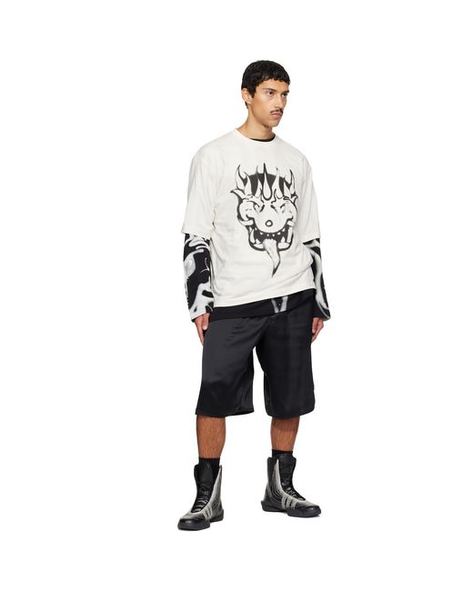 Y-3 White Off- Chito Edition Graphic Short Sleeve T-Shirt for men