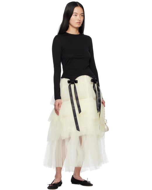 Simone Rocha Black Bow Tail Easy T-Shirt