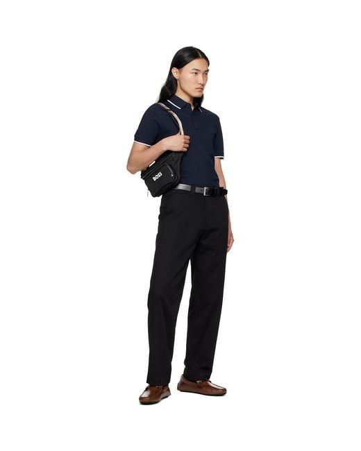 Boss Black Contrast Logo Structured Belt Bag for men