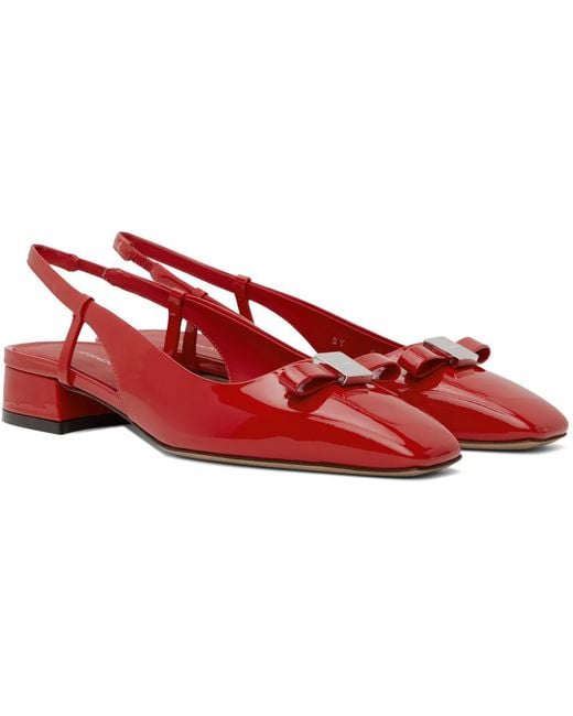 Chaussures à talon bottier marlina rouges Ferragamo en coloris Red