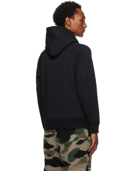 A Bathing Ape Black Bonded Hoodie for men