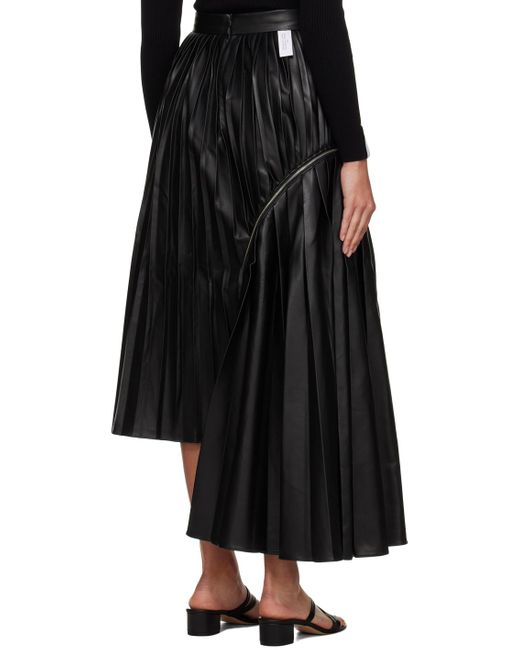 ROKH Black Pleated Midi Skirt