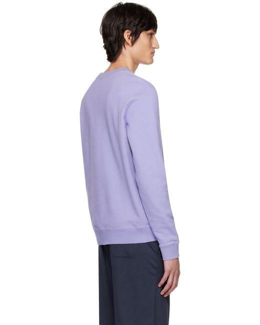 Sunspel Purple Crewneck Sweatshirt for men