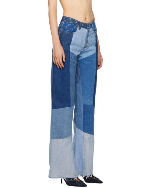 MARINE SERRE Blue Regenerated Jeans