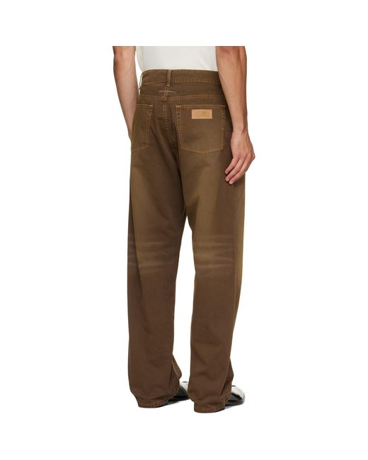 MM6 by Maison Margiela Brown Faded Trousers for men