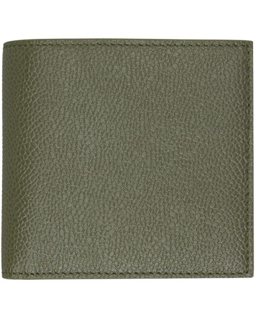 Thom Browne Green Pebble Grain Coin Purse Bifold Wallet for men