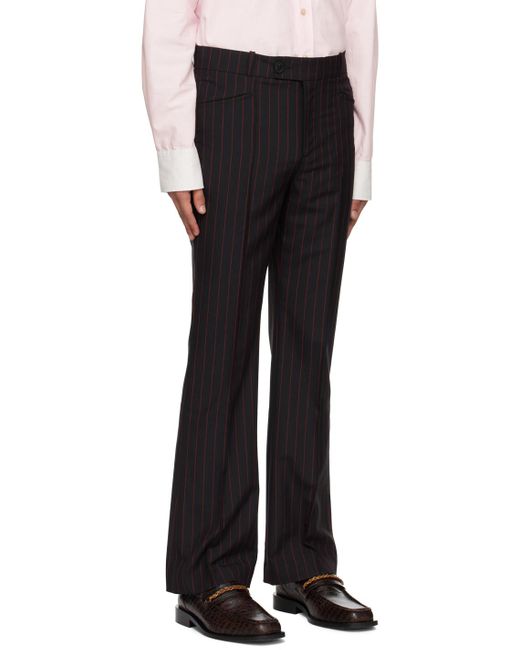 Ernest W. Baker Black Stripe Trousers for men
