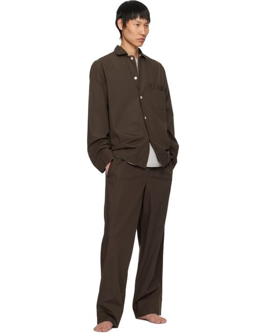 Tekla Black Poplin Pyjama Pants for men