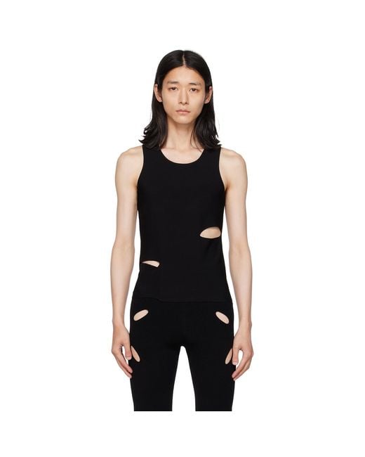 Dion Lee Black Cutout Tank Top for men