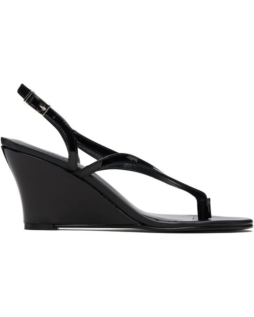 GIMAGUAS Black Wedge Heeled Sandals