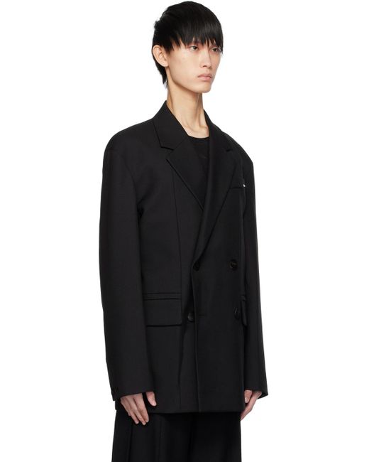 Wooyoungmi Black Double-breasted Blazer for men