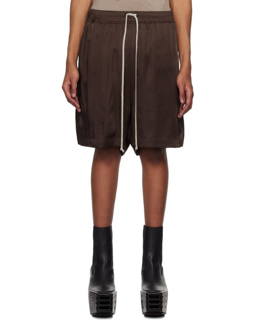 メンズ Rick Owens ブラウン Hollywood ボクサー ショートパンツ Black