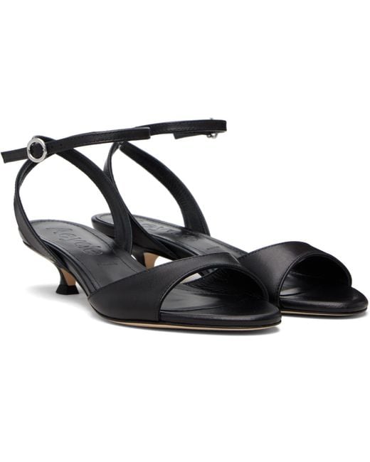 Aeyde Black Zelia Kitten-Heel Sandals