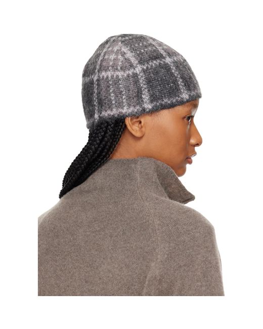 Our Legacy Gray Check Beanie