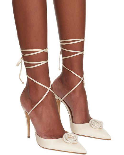 Magda Butrym Brown Off-white Wrap Heels