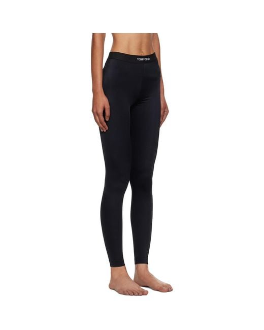Tom Ford Black Form-Fitting Velour Leggings