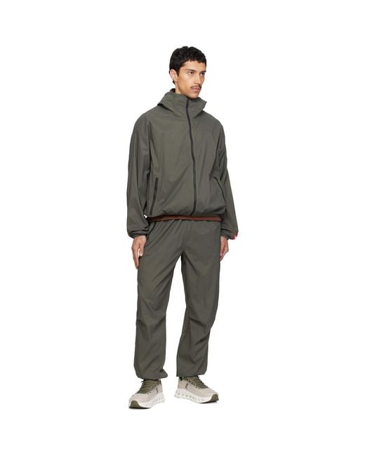 The North Face Gray Khaki Tnf Box Packable Hooded Wind Jacket for men