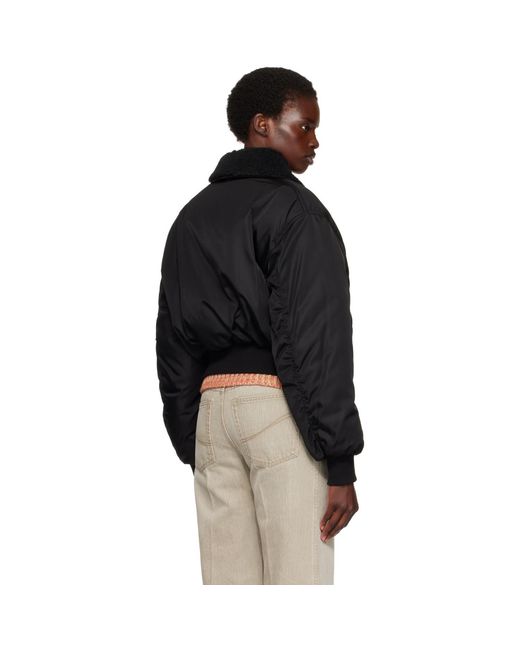 Stella McCartney Black Collared Bomber Jacket