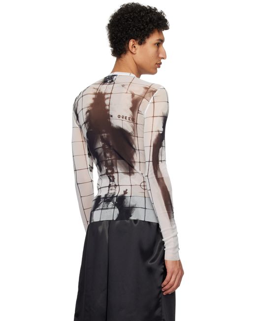 メンズ Jean Paul Gaultier ホワイト＆ブラック The Squeletor 長袖トップス Black