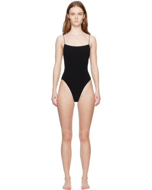 Totême  Toteme Black Smocked Swimsuit