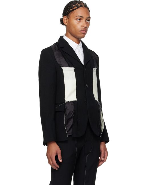 COMME DES GARÇON BLACK Black Herringbone Blazer for men