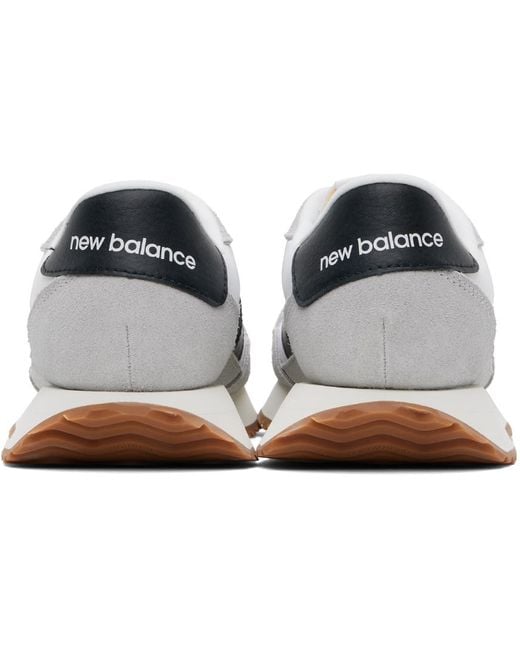 メンズ New Balance ホワイト&グレー 237 スニーカー Black