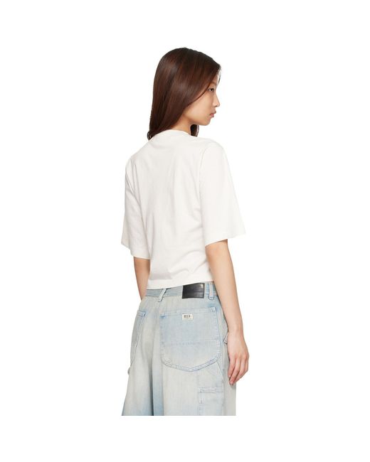 Palm Angels White Dripping Curved Logo Boxy T-Shirt
