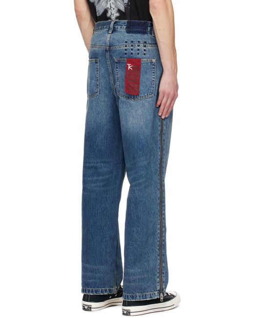 Ksubi Blue Trippie Redd Edition Maxx Zip Trip Jeans for men