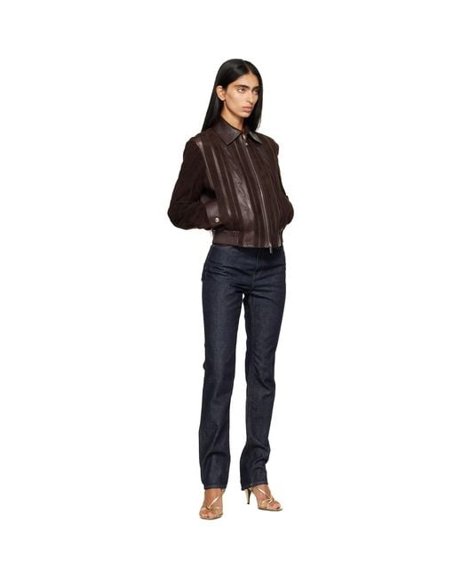 Versace Black Nappa Leather & Suede Blouson Jacket