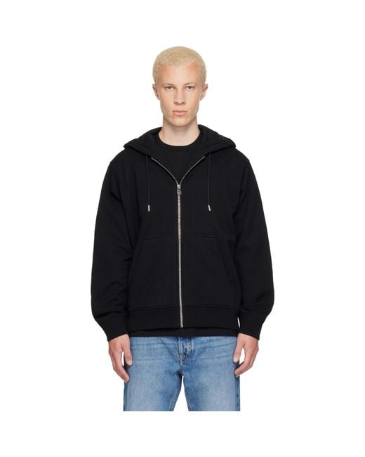 Givenchy Black Zipped Photographic Negative Print Hoodie for men