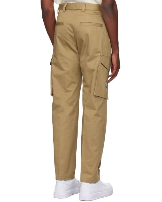 HUGO Natural Brown Zip Cargo Pants for men