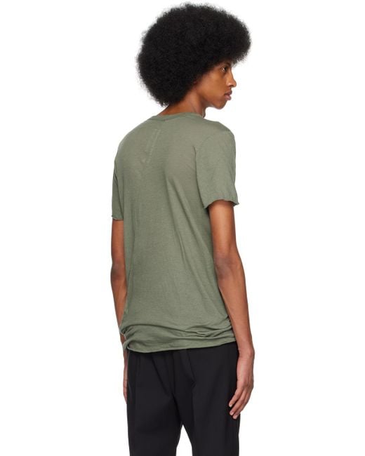 Rick Owens Black Green Basic T-shirt for men