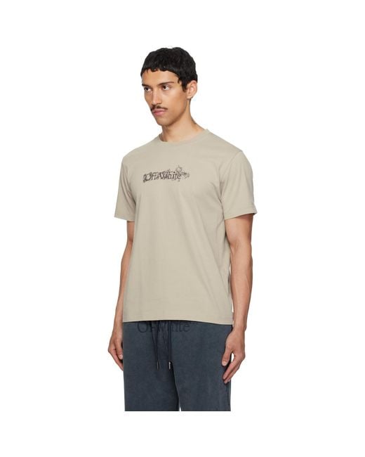 Off-White c/o Virgil Abloh Gray Heraldic Arrow Slim T-Shirt for men