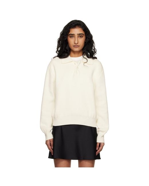 DUNST Black Off- Cashmere Collared Polo