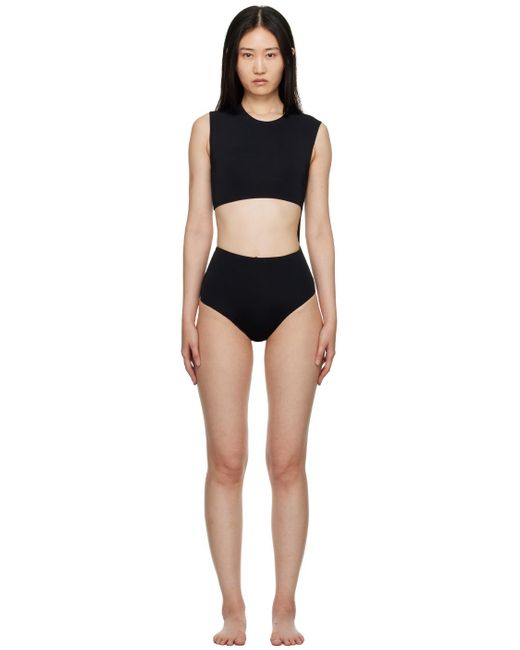 Haight Black Ssense Exclsuive Diagonal One-piece Swimsuit