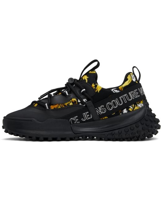 Versace Jeans Couture Black Outline Barocco Hyber Sneakers for men